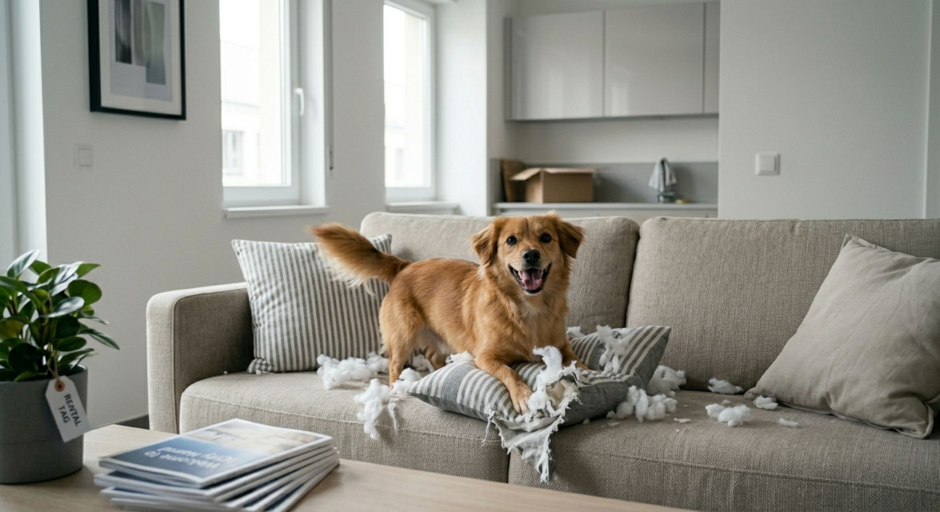 Dog damage on couch